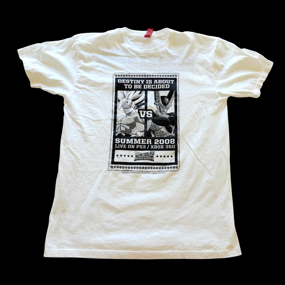 Atari Dragon Ball Z Burst Limit 2008 Promo T-Shirt White Goku vs Cell Mens M